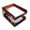 Dacasso Brown Crocodile Embossed Leather Double Letter Trays AG-2020 - alternate 7
